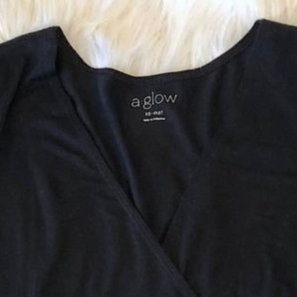 $10 CLEARANCE! Maternity a:glow Black Surplice Nursing Tee - Picture 11 of 11